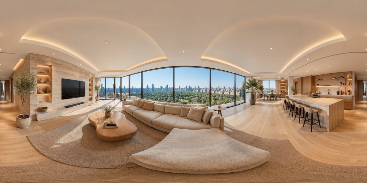 Panoramic landscape with dramatic lighting