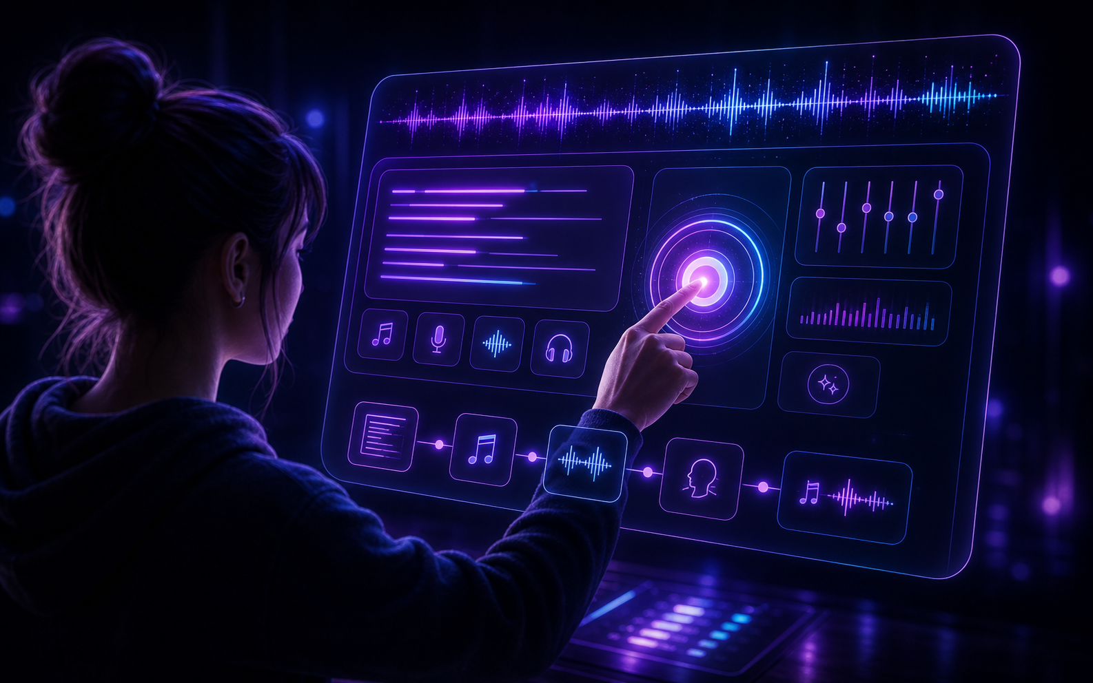 Illustration of music style controls shaping arrangement and vocals