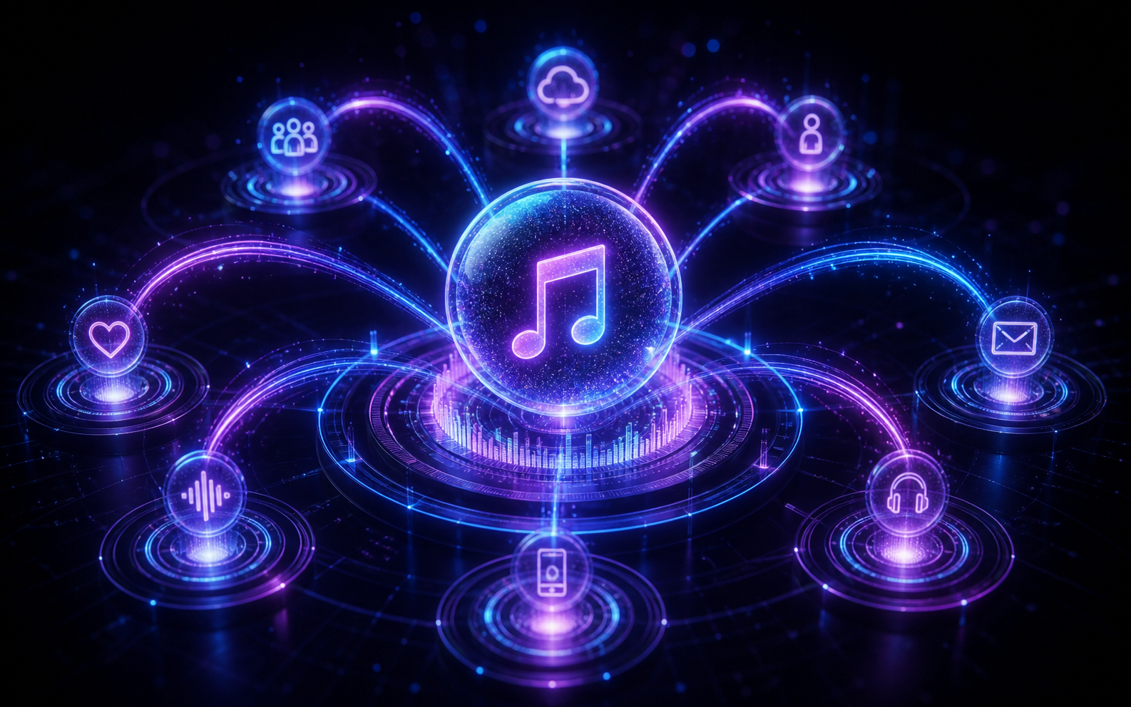 Illustration of structured lyrics becoming vocal audio waves